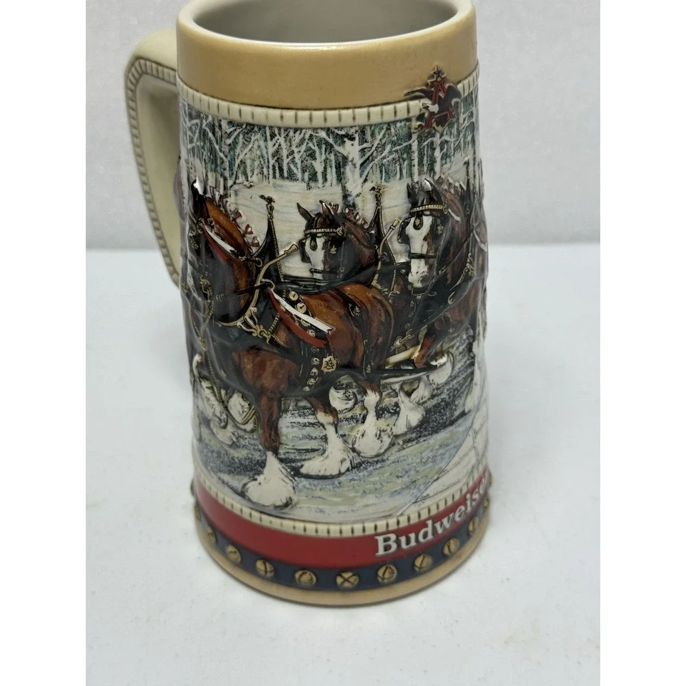 Rare Vintage 1988 Budweiser Holiday Beer Stein collector series King‎ of beer